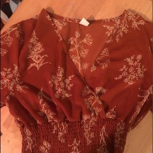 ROMWE burnt orange wrap top